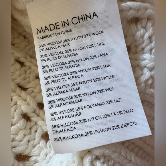 Club Monaco women's open knit crew neck sweater size L wool alpaca blend - Picture 6 of 9